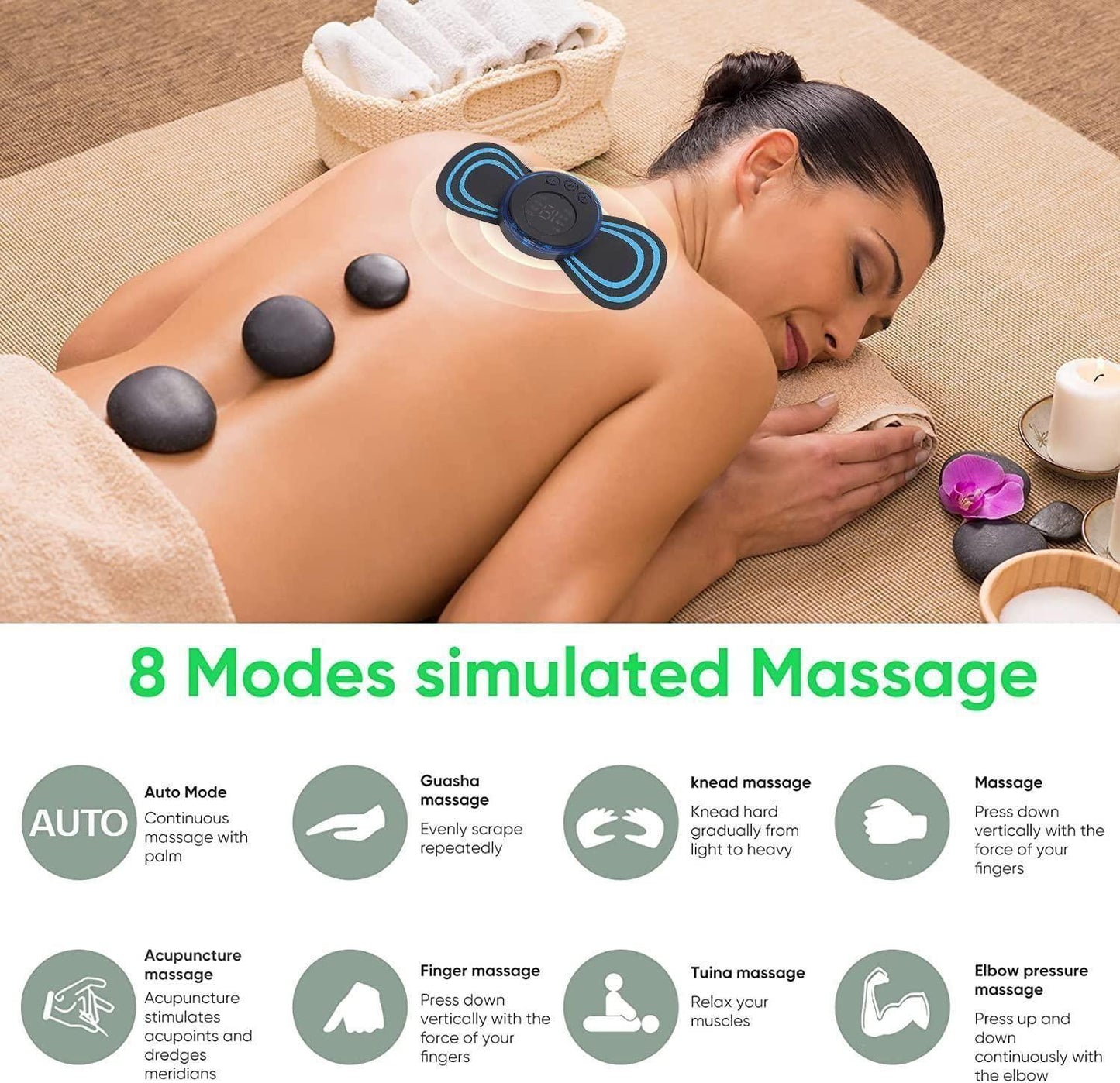 Mini Electric Massager – 8 Modes & 19 Strength Levels (Rechargeable)